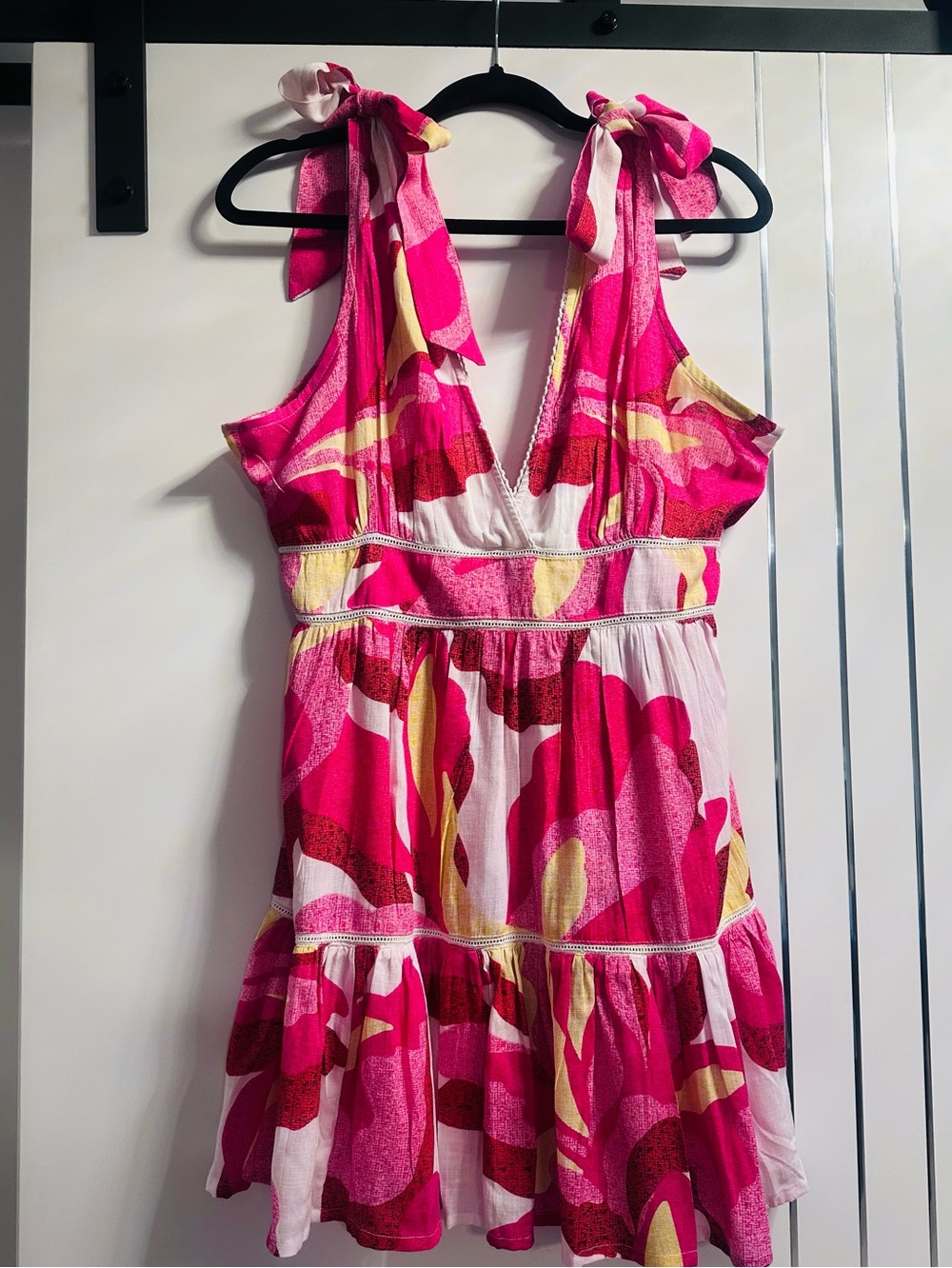 True Destinations Resort Wear Pink Abstract Tie-Shoulder Sundress Swimsuit Cover